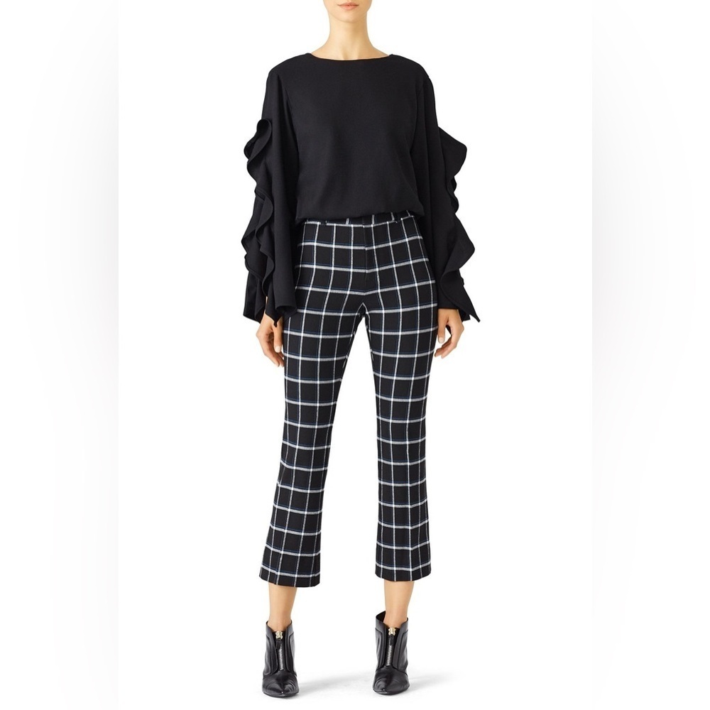 Derek Lam 10 Crosby Black Plaid Trouser Pants (108)